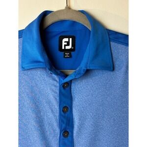 Men's‎ FootJoy Medium Golf Polo Shirt Blue Performance DryJoy Sport Casual